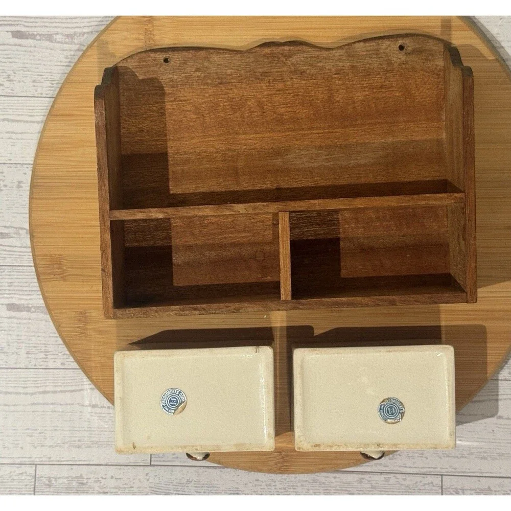 VTG Spice Set Chick Rooster Wood Rack Fred Roberts Japan 6 Shakers 2 Spice Boxes
